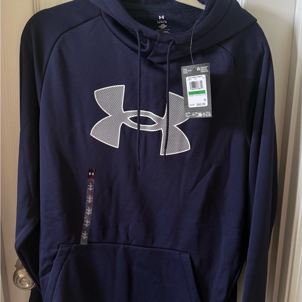 Under Armour Black Fleece Pullover with Yellow Logo Print